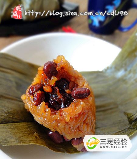 端午节甜味粽子的做法-桂花蜜枣红豆粽
