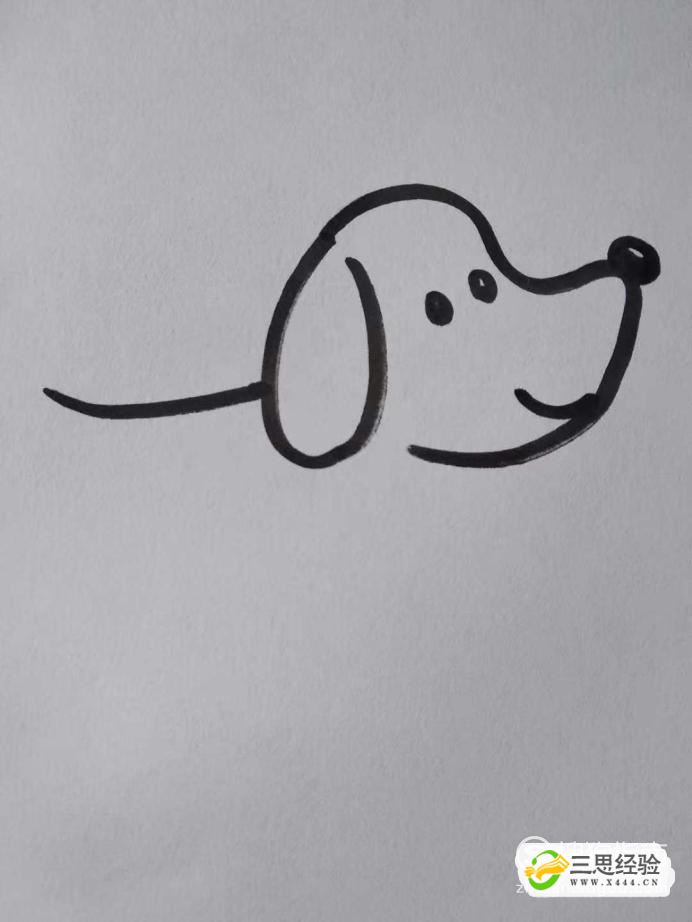 怎样画小狗简笔画简单图片