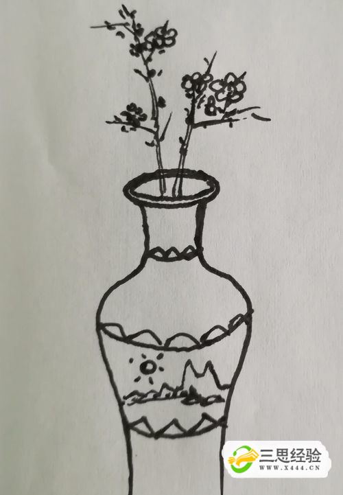 5个花瓶一幅画图片